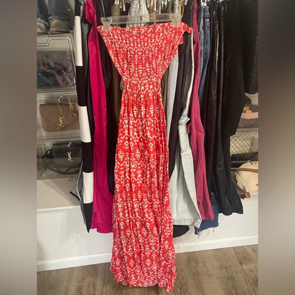 Coral forever21 strapless cutout maxi-  size small